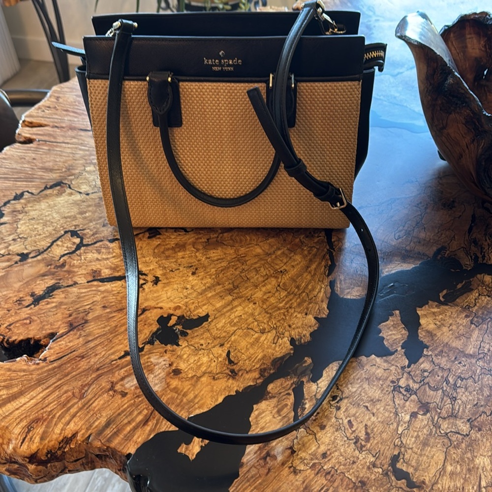 Kate Spade NWOT New York Cameron Street Candace Raffia Satchel/Crossbody - Picture 5 of 9